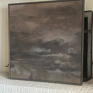 36x36 Dark Fields framed canvas. Threshold designed with Studio  McGee